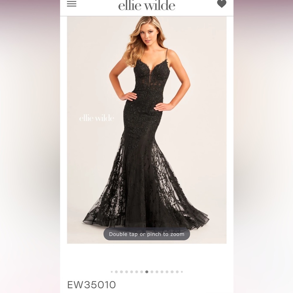 Ellie Wilde Elegant Black Lace Dress, EW35010, Size 2